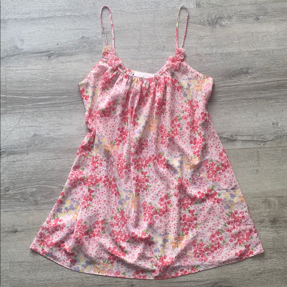 Vintage Oscar De La Renta Pink Label Floral Slip